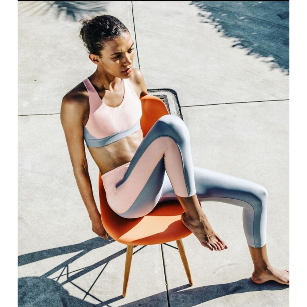 Women's Koral Sports Bra, Large, Peach & Gray